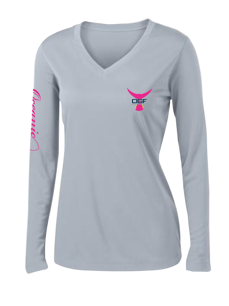 Fish It, Jig It, Bait It! Ladies Performance V-Neck Shirt