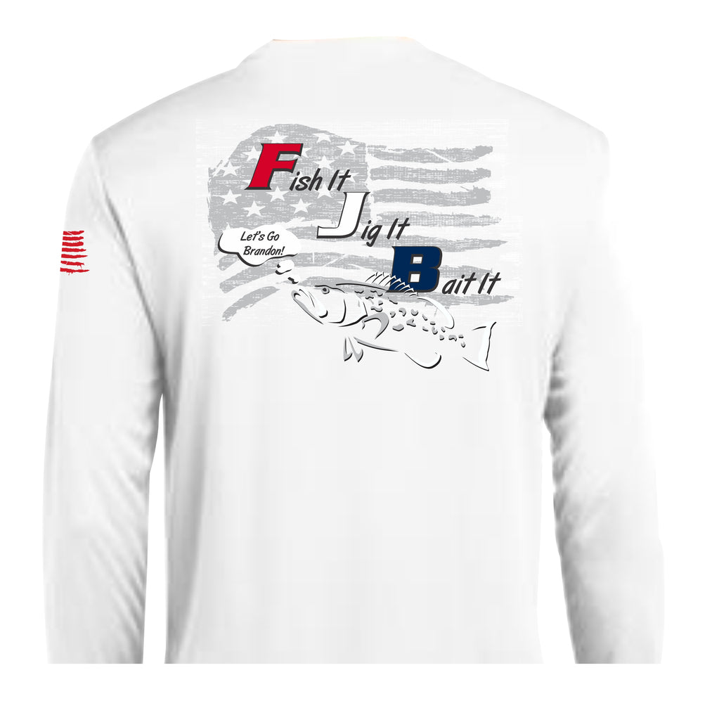 Bigfish BLUEWATER White UPF50 Long Sleeve Performance Fishing Shirt  (X-Small) at  Men's Clothing store